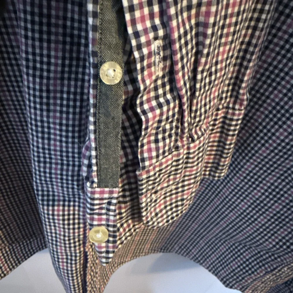 J Crew Mens Button Down Shirt Pink Black Check Slim‎ XL Corpcore Career Preppy